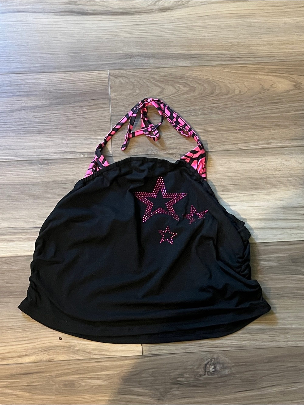 Black Top with Pink Star Accents